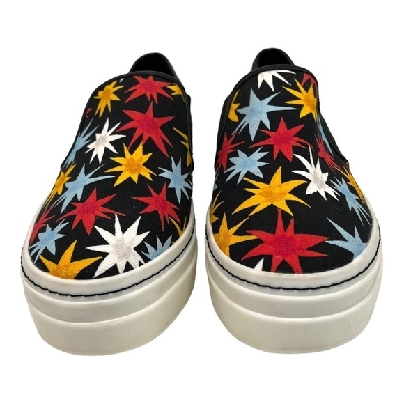 Alice + Olivia Sasha Star Print Canvas Platform Slip On Sneakers Women’s 39.5 - Picture 3 of 11